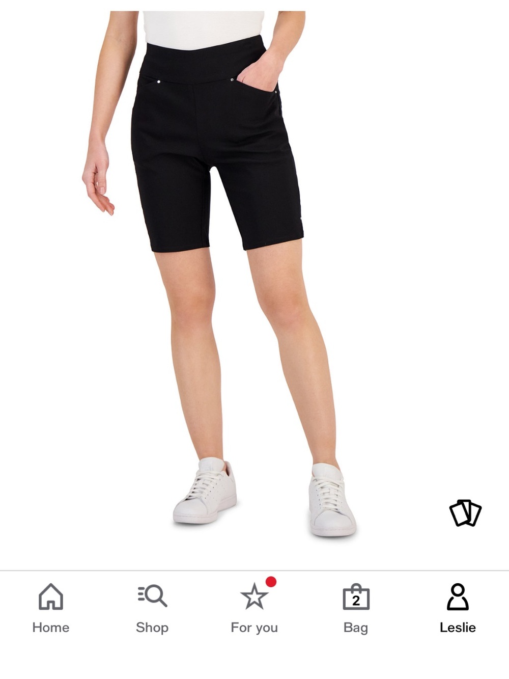 Women’s Black Pull-On Knit Bermuda Shorts Size 12 NWT